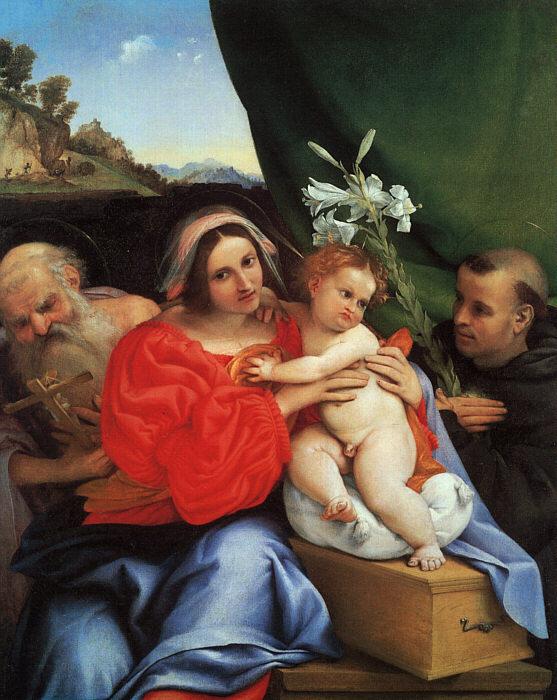 Lorenzo Lotto Virgin and Child with Saints Jerome and Anthony France oil painting art